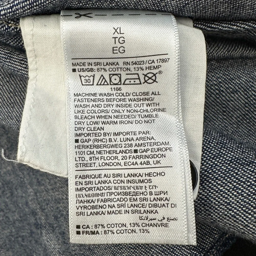 Banana Republic Mens Denim‎ Chambray Long Sleeve Button Down Shirt XL